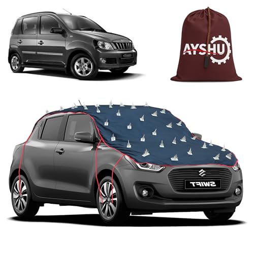 Image of AYSHU Water-Resistant Spike Car Cover for Mahindra Quanto - Protects from Dogs, Monkeys, Dust, Sunlight & UV - Full Roof Universal Fit