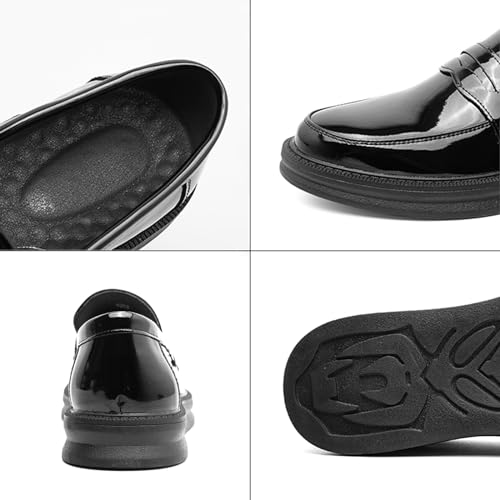 Men's Leather Driving Moccasins Loafers Slip On Casual Lightweight Anti-Slip Flat Walking Penny Shoes Business Dress Work Shoes2