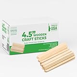 Perfect Stix Wooden Craft Sticks, 4.5 Inch, American Birchwood, 1000 Count