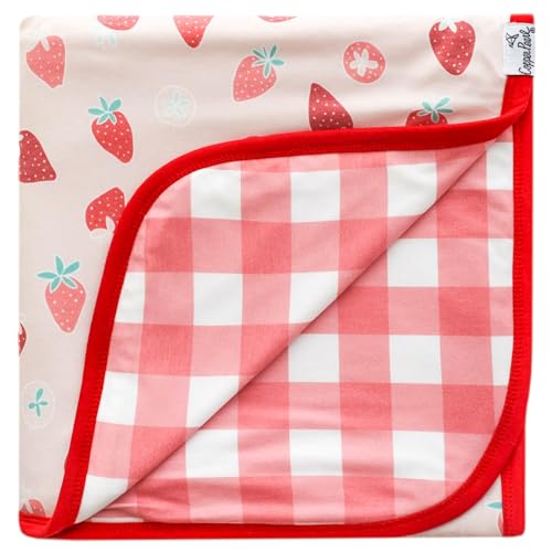 Image of Copper Pearl Jumbo 3-Layer Baby Blanket: Soft Baby Quilts for Boys and Girls | Breathable, Cozy, Toddler Blanket | Baby Quilt for Newborns | 46x46 Premium Polyester /Rayon | Strawberry