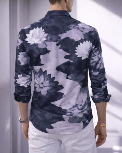 Image of Noble Monk Men's Full Sleeve Shirt | Casual Shirt for Men | Stylish Cotton Blend | Comfortable Everyday Wear | Button Down Clothing | Travel & Outdoor Apparel