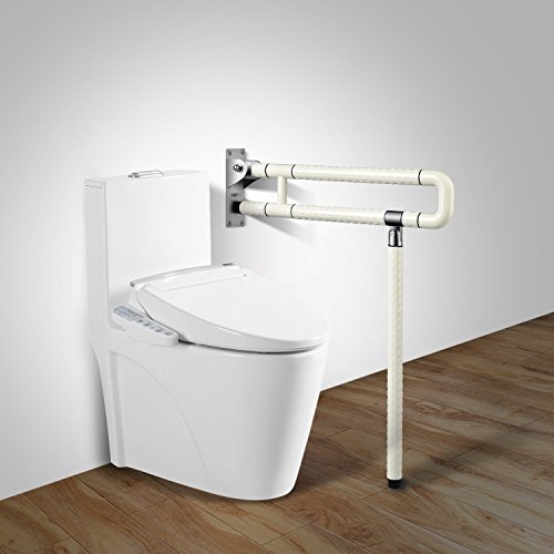 29.5 INCH Grab Bars for Bathroom Toilet Safety Rails for Elderly Pregnant Women Disabled Handicap Bar Medical Flip Up Arm Rails Support Foldable Skid Resistance White - Thumbnail 6
