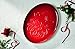 Le Creuset Stoneware Noel Collection: Oval Santa Cookie Platter, 14 oz., Cerise w/Embossed Design