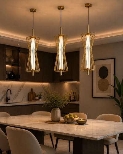 Image of FILLISKA Luxurious Hanging /Pendant Light. 3 in 1 Colour Changing (Luxurious Gold Zest-257)