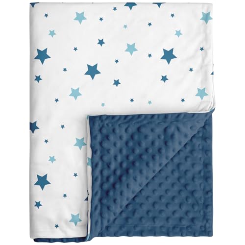 CIVARUA KIDS Baby Blankets for Unisex Boys Girls, Soft Nursery Crib Blankets with Dotted Fleece Back for Newborns Toddlers 30x40 Inch Blue Star Bed...