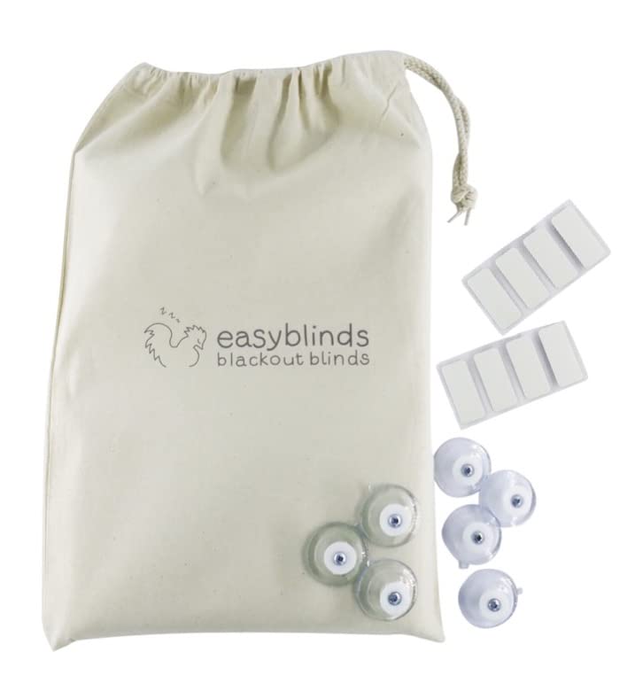 easyblinds Go Anywhere Portable Blackout Blind, Large, Black (Black, Regular 1.5m x 1.35m)