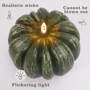 Rgqsun timer fall pumpkin flameless candles flickering led candles battery operated pumpkin lights fall table decor for homehalloweenthanksgiving  urban country home decor