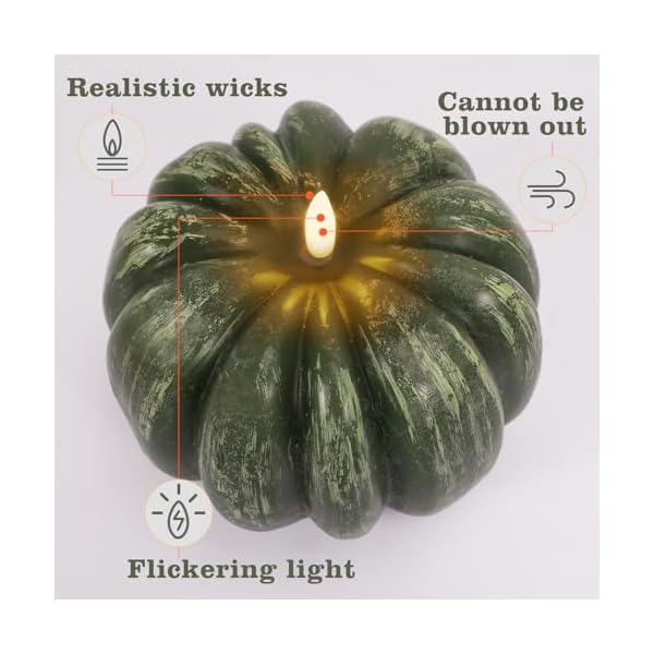 Rgqsun timer fall pumpkin flameless candles flickering led candles battery operated pumpkin lights fall table decor for homehalloweenthanksgiving  urban country home decor