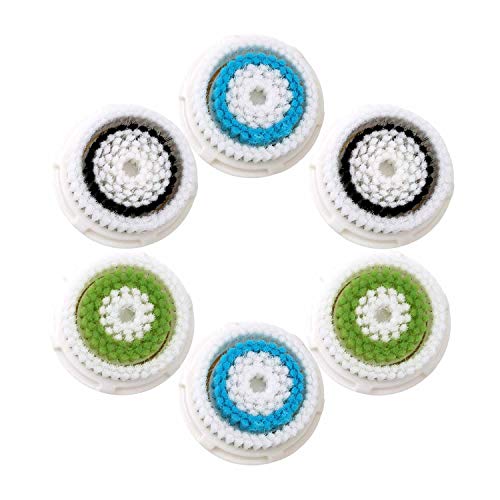 Compatiable For Facial Cleansing Brush Heads, Face Brush Head Replacement as Brush Head Facial Cleaning Tool (6 Pack)