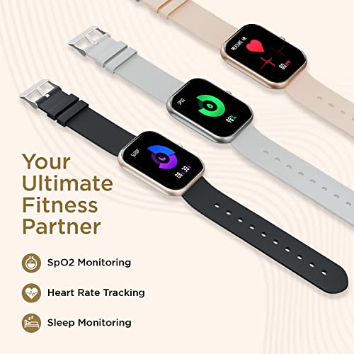 Image of Fire-Boltt Dazzle 1.83 inch Smartwatch Full Touch Largest Borderless Display & 60 Sports Modes (Swimming) with IP68 Rating, Sp02 Tracking, Over 100 Cloud Based Watch Faces (Beige)