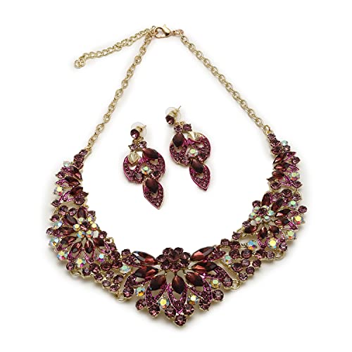 SOHI Gold stones Crystal Necklace Set | Gold Plated jewellery set for women and girls | Necklace and Earrings set | contemporary jewellery| Gold stone jewellery | Indo-western Fashion jewellery (B0B8ZNJH3N) Amazon Price History, Amazon Price Tracker