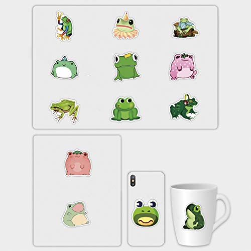 image for Forlin 50Pcs Cute Frog Waterproof Vinyl Stickers Decals for Laptop Wat