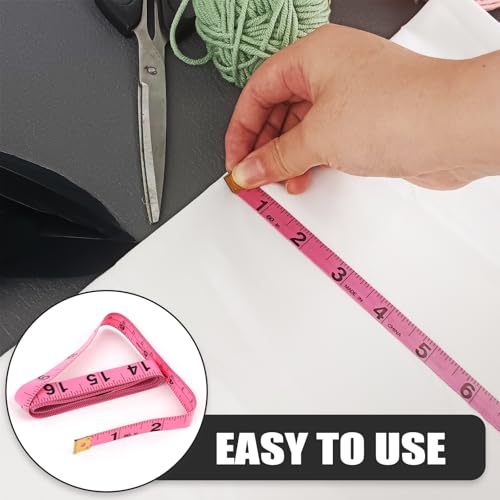 2 Cintas Métricas Retráctiles de 60 Pulgadas Color Rosa miniatura 4