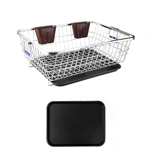 Image of BIRDWING Dish Drainer Steel (64x47x23) Stainless Steel Dish Drainer Basket Utensil Drying Stand for Kitchen /Plate Rack /Bartan Basket /Sink Counter Top Dish Drainer Rack