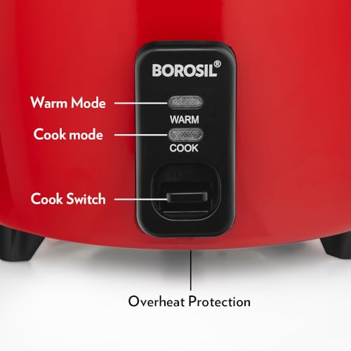 Image of Borosil 1.8L Pronto Dual Electric Rice Cooker | Keep Warm Feature with Indicator Display, Anti Skid Rubber Feet | Cook & Boil Noodles, Rice, Upma, Idli, Dhokla | 2 Years Warranty