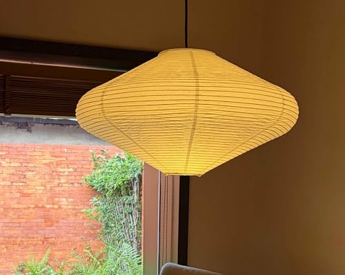 Image of 19.69 inch Pendant Paper Lantern Lamps, (50cm) Rice Hanging Light Shades,Minimalist Ceiling Large White Rice Paper Lamp Shade,Ceiling Chinese Lanterns,Japanese Decor