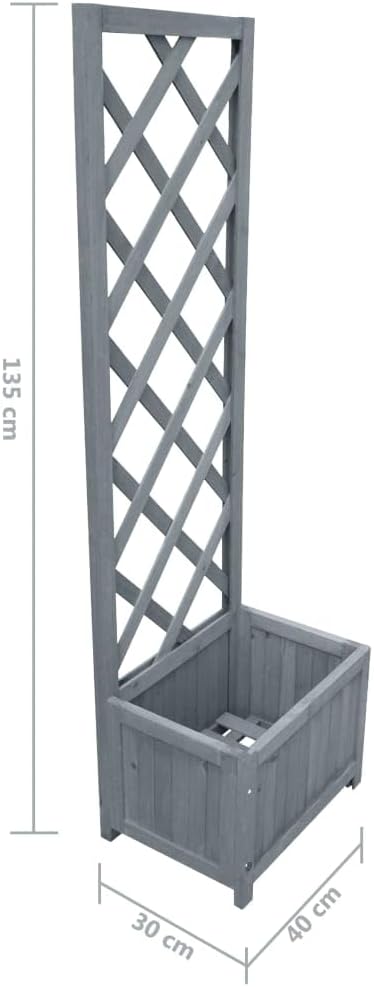 Garden Trellis Planter, Solid Firwood Planter with Trellis, Raised Garden Bed Outdoor for Plants Hanging Flower Baskets,-361