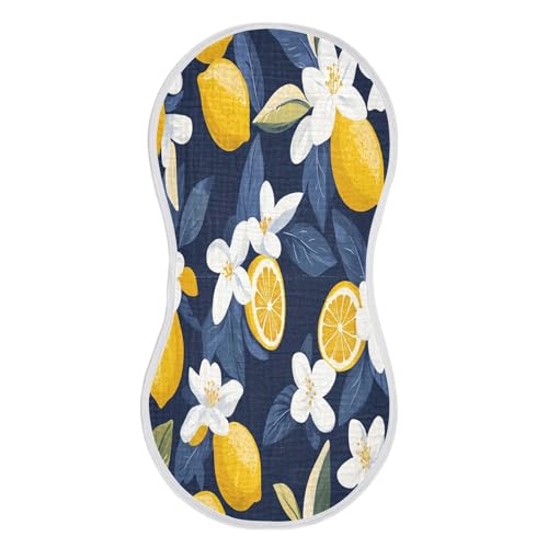 Cartoon Lemon Burp Cloths Cotton Baby Washcloths,Large 22x11in Burping Cloth Absorbent and Soft for Newborn Baby Boys and Girls,2 Pack