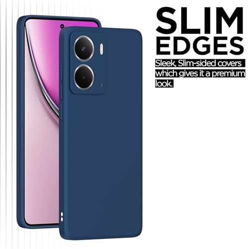 Image of Outlouders Back Cover for Realme P3 5G | Camera Protection | Durable Soft Matte Silicone Bumper Case (Blue)