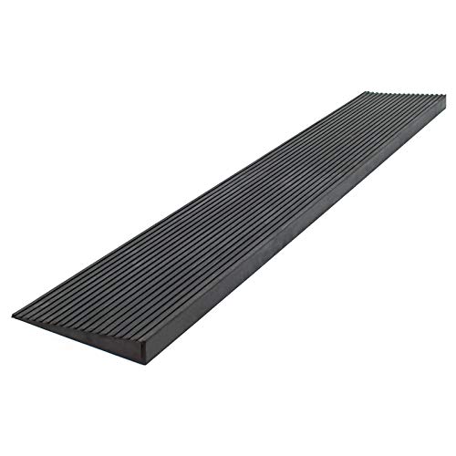 Wiltec Türschwellenrampe 900x80x8 mm für Rollstuhl & Rollator, schwarz, Rollstuhlrampe aus Vollgummi, rutschfeste Oberfläche, Bordsteinrampe kürzbar