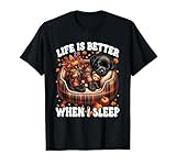 cute sleeping labrador retriever dog for women autumn sleep maglietta