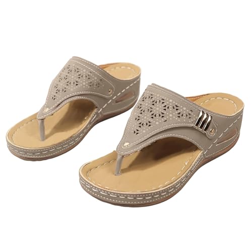 Orthopedic Sandals for Women 2025 Summer Comfortable Sandals Arch Support Wedge Flip Flops Sandals3