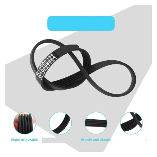 Correa de transmisión W10006384 de alta resistencia compatible con Whirlpool 5