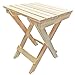 Acan Tradineur - Taburete Plegable de Madera con reposapiés, mesita Auxiliar sin Tratar de jardín, balcón, terraza, Camping, Picnic, 43,5 x 33,2 x 32,3 cm