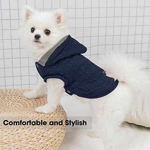 Dog Sweater with Fleece Lining, Winter Dog Coat, Dog Hoodie, Small Pet Jacket, Warm Puppy Clothes with Hood for Small… - Image 4