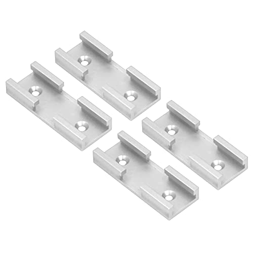 4Pcs T Track Intersection Kit 80mm Aluminum Alloy Woodworking Cross Track Connector for Carpenter (Silver)