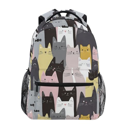 Cat Kitten Lovely Cartoon Backpack for School Boys Girls Adults Kids Bookbag Laptop Bag 18L