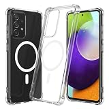 FANFO Cover per Samsung Galaxy A52 / Galaxy A52s - Custodia Antiurto Silicone, Anello Magnetico Integrato - Trasparente