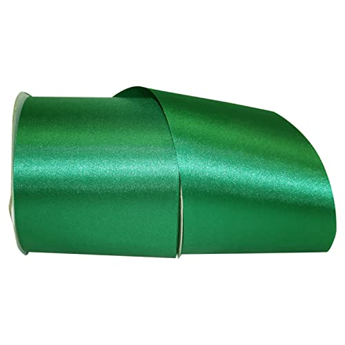 Reliant Ribbon 5100-580-10K Dyna Satin Ribbon, 4 Inch X 50 Yards, Holiday Green
