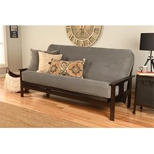 Pemberly row 7 full size futon mattress replacement linen sleeper sofa bed mattress cotton and foam construction dark grey frame not included  urban country home decor