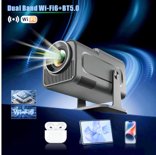 Image of Hy320 Mini Portable Projector-5G WiFi 6,Bluetooth 5.0 and Android 11,Support 4K and 1080P Full Hd, Led Projector with 4D /4P and Auto Correction,180 Rotation,Electronic Zoom