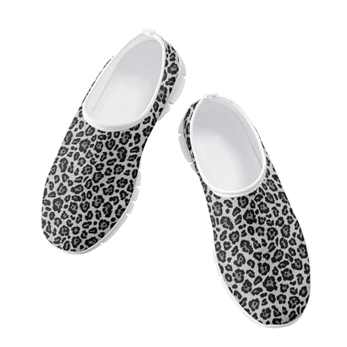 Sunflower Leopard Print Casual Shoes for Women Knit Mesh Slip on Walking Shoes Sneakers Size 5-10.54