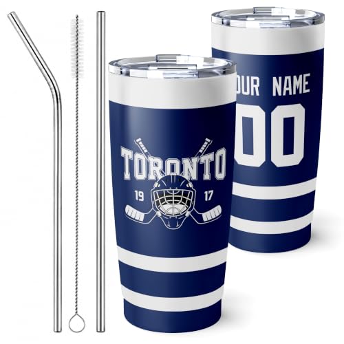 Image of ANTKING Toronto Tumbler 20oz Custom Name Number Travel Mug Gifts | Stainless Steel Insulated Coffee Cup for Men Women