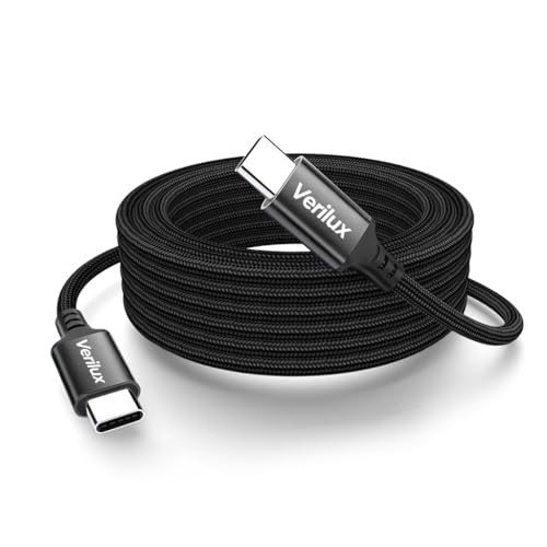 Image of Verilux PD 60W Type C Cable Fast Charging, 3M /9.8FT Nylon Braided C Type Charger Cable with 480Mbps Data transfer, USB C to C for iPhone 17 /17 Pro /17 Pro Max /16 /15 Series, Galaxy S25 /S24 /S23
