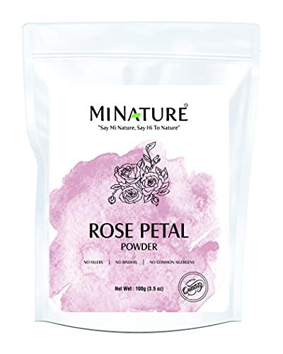 Rose petal powder by mi nature | 100g( 3.5 oz) | Rose petal powder fir skin care | Facial masks | Face pack | No added Preservatives