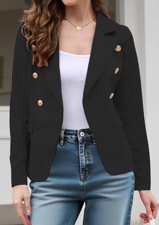 Women's Business Blazer Casual Long Sleeves Lapel Open Front Suit Jacket Work Blazer with Pockets - Image 4