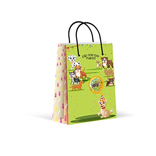 LARZN - Celebrate With an Impression Premium Puppy Party Bags, Paw Party Favor Bags, New, Treat Bags, Dog Gift Bags, Goody Bags, Party Favors, Party Supplies, Decorations, 12 Pack
