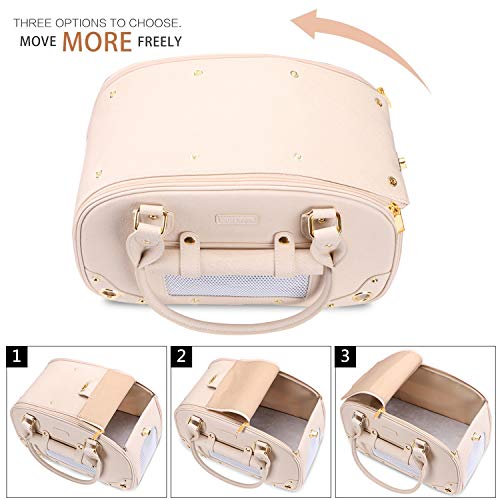Petshome PH-US-PET-BAG-A-M-BG-3 Dog Carrier Purse, Pet Carrier, Cat Carrier, Waterproof Premium Leather Pet Travel Portable Bag Carrier thumb #1