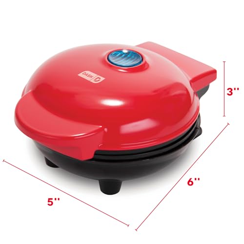 Mini Maker Grill - Compact & Indoor Electric Grill - Efficient & User-Friendly Device with Nonstick Surface - Quick Heat-Up System - Easy-to-Clean & Store - Red