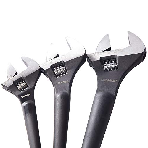 LICHAMP 3-Pack Adjustable Construction Spud Wrench Set 10 12 16 Inches