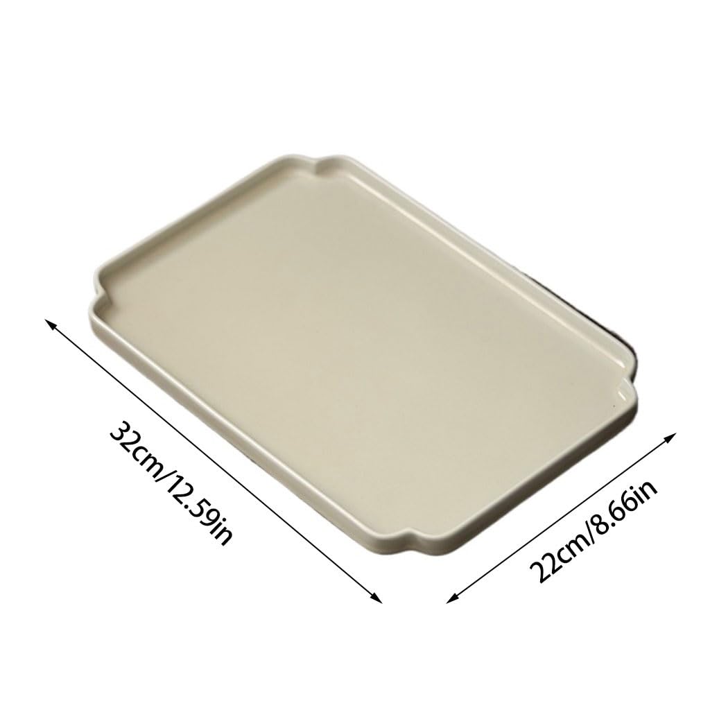 Bandeja de té Kong Fu, Bandeja Rectangular para té seco de Taiwán, Juego de té Kung Fu Retro Chino, Bandeja de cerámica para Aperitivos
