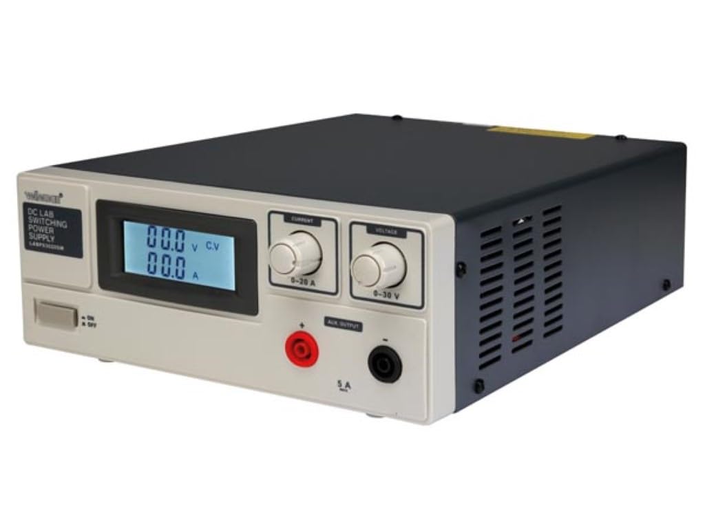 Velleman Suministro de Laboratorio, Corte, Ajustable, 0-30 VCC/0-20 A, limitación Actual, protección de Cortocircuitos, LCD Doble, Pantalla Gris, Gris