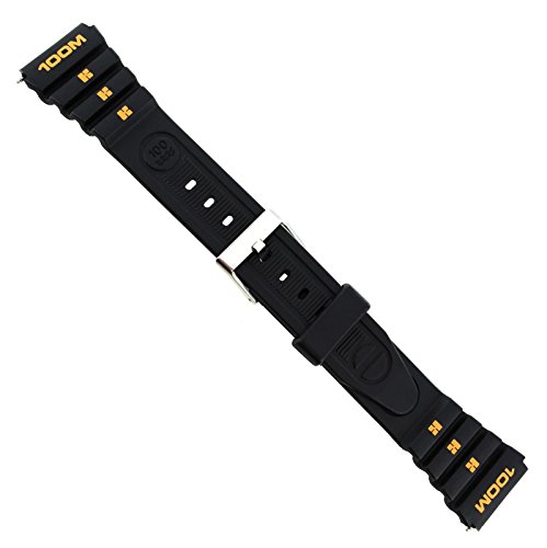 19mm Flex-On Black Orange 100M Rubber Fits Ironman Watch Band BUY 1 GET 3 FREE