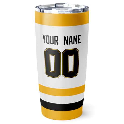 Image of ANTKING Pittsburgh Tumbler 20oz Custom Name Number Travel Mug Gifts | Stainless Steel Insulated Coffee Cup for Men Women