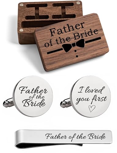 Set de Mancuernas para Padre del Novio con Pasador de Corbata miniatura 1