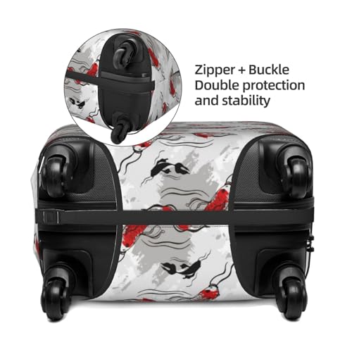 Koi Fish Luggage Cover Protector Anti-Scratch Washable Fits 18-32 Inch Luggage-X-Large4